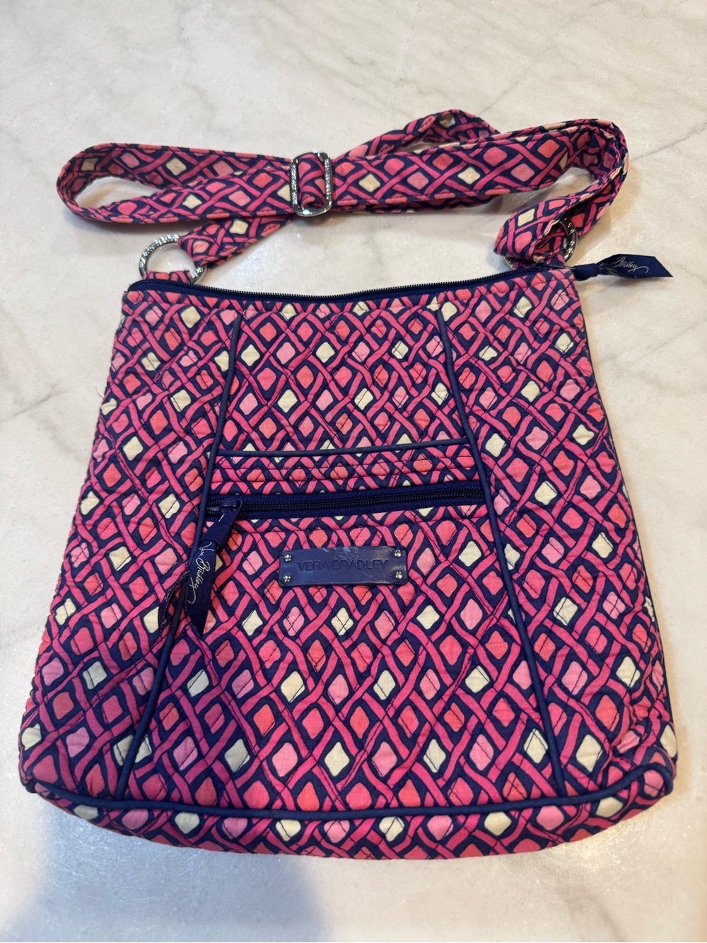 Vera Bradley Retired “Katalina Pink Diamonds” Hipster Crossbody